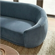 Contessa Curved Performance Velvet Sofa in Cadet Blue