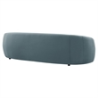 Contessa Curved Performance Velvet Sofa in Cadet Blue