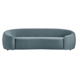 Contessa Curved Performance Velvet Sofa in Cadet Blue