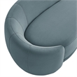 Contessa Curved Performance Velvet Sofa in Cadet Blue