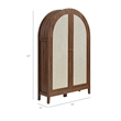 Calista 63 Inch Arched Storage Cabinet With Folding Desk in Walnut