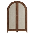 Calista 63 Inch Arched Storage Cabinet With Folding Desk in Walnut
