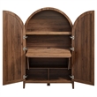 Calista 63 Inch Arched Storage Cabinet With Folding Desk in Walnut