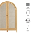 Calista 63 Inch Arched Storage Cabinet With Folding Desk in Oak