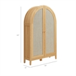 Calista 63 Inch Arched Storage Cabinet With Folding Desk in Oak