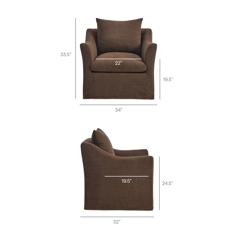 Somerset Linen Blend Armchair in Cocoa
