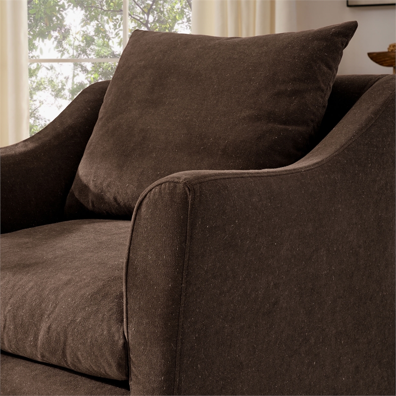 Somerset Linen Blend Armchair in Cocoa