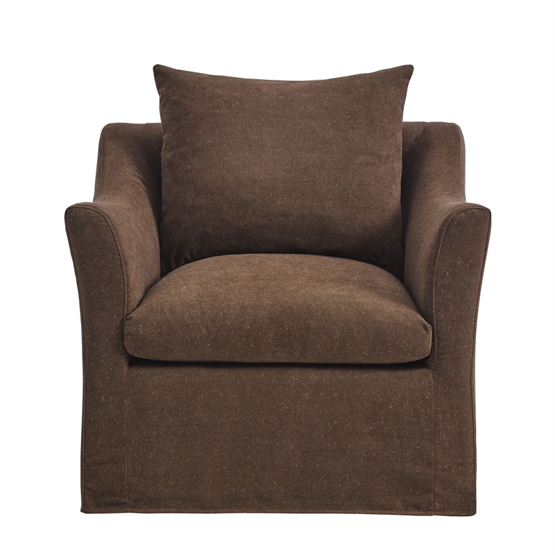 Somerset Linen Blend Armchair in Cocoa