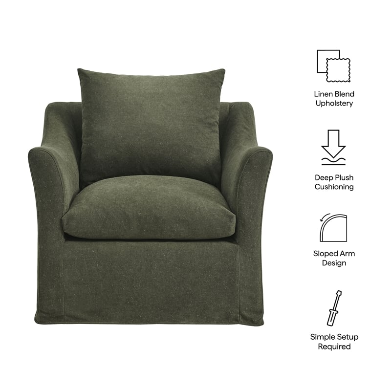 Somerset Linen Blend Armchair in Sage