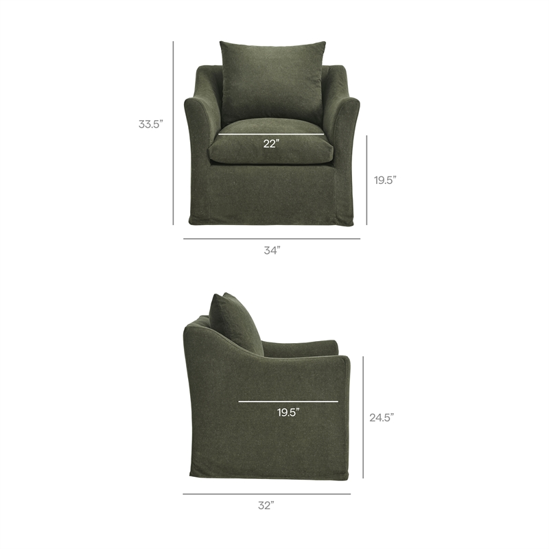 Somerset Linen Blend Armchair in Sage
