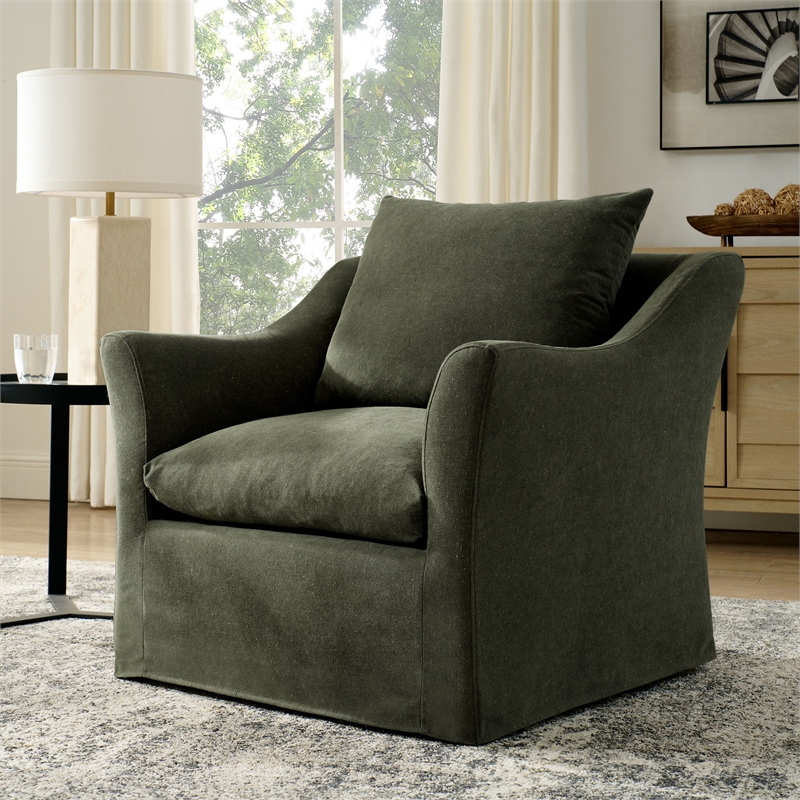 Somerset Linen Blend Armchair in Sage