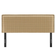 Camille Checkered Linen Blend King Size Headboard in Hemp Windowpane Check