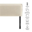 Camille Striped Linen Blend King Size Headboard in Oatmeal Stripe
