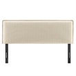 Camille Striped Linen Blend King Size Headboard in Oatmeal Stripe