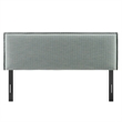 Camille Striped Linen Blend King Size Headboard in Spa Blue Stripe