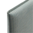 Camille Striped Linen Blend King Size Headboard in Spa Blue Stripe