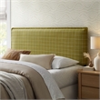Camille Checkered Linen Blend King Size Headboard in Artichoke Windowpane Check