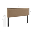 Camille Upholstered Linen Blend King Size Headboard in Almond