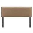 Camille Upholstered Linen Blend King Size Headboard in Almond