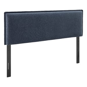 Camille Upholstered Linen Blend King Size Headboard in Denim