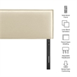 Camille Upholstered Linen Blend King Size Headboard in Linen