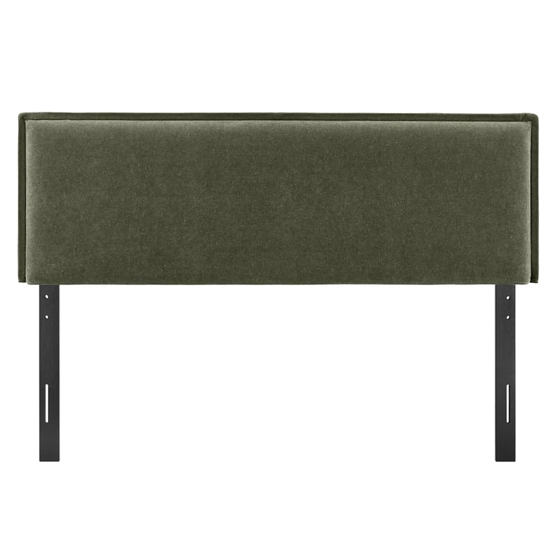 Camille Upholstered Linen Blend King Size Headboard in Sage