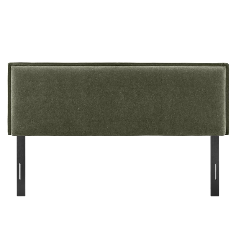Camille Upholstered Linen Blend King Size Headboard in Sage