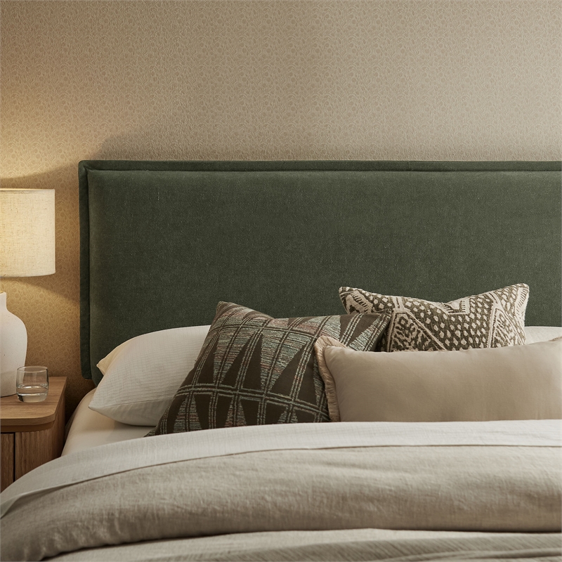 Camille Upholstered Linen Blend Full Size Headboard in Sage