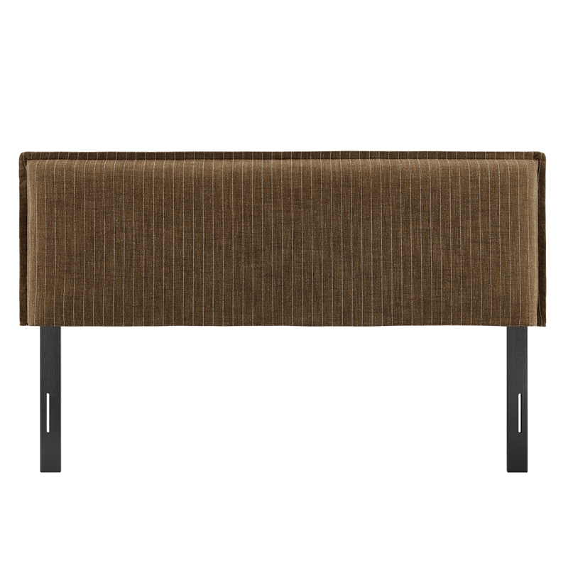 Camille Striped Linen Blend Full Size Headboard in Earth Stripe