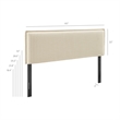 Camille Striped Linen Blend Full Size Headboard in Oatmeal Stripe