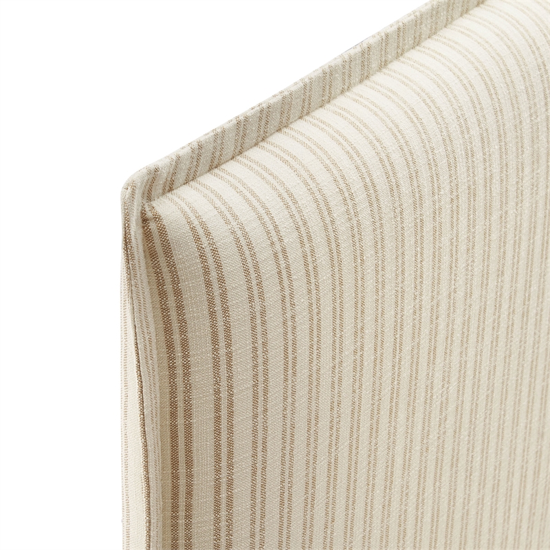 Camille Striped Linen Blend Full Size Headboard in Oatmeal Stripe