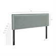 Camille Striped Linen Blend Full Size Headboard in Spa Blue Stripe