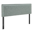 Camille Striped Linen Blend Full Size Headboard in Spa Blue Stripe