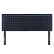 Camille Checkered Linen Blend Full Size Headboard in Denim Windowpane Check