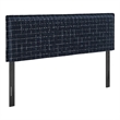 Camille Checkered Linen Blend Full Size Headboard in Denim Windowpane Check