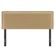Camille Checkered Linen Blend Full Size Headboard in Hemp Windowpane Check