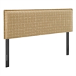 Camille Checkered Linen Blend Full Size Headboard in Hemp Windowpane Check