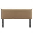 Camille Upholstered Linen Blend Queen Size Headboard in Almond