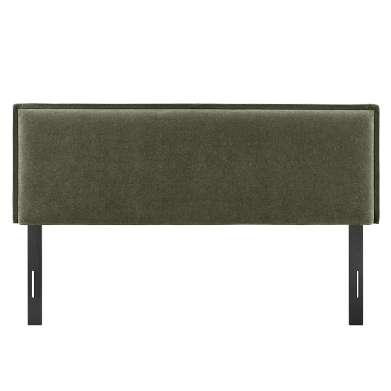 Camille Upholstered Linen Blend Queen Size Headboard in Sage