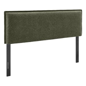 Camille Upholstered Linen Blend Queen Size Headboard in Sage