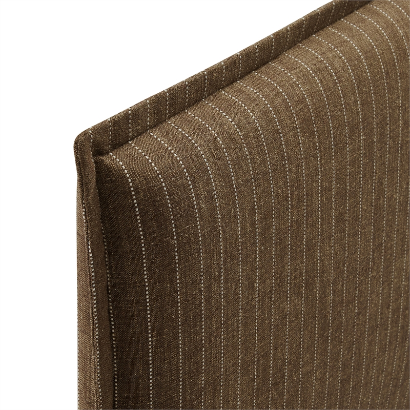 Camille Striped Linen Blend Queen Size Headboard in Earth Stripe