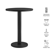 Neo 31 Inch Round Indoor - Outdoor Patio Wood Bar Table in Black