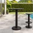 Neo 31 Inch Round Indoor - Outdoor Patio Wood Bar Table in Black