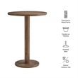 Neo 31 Inch Round Indoor - Outdoor Patio Wood Bar Table in Cocoa Brown