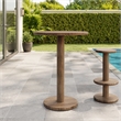 Neo 31 Inch Round Indoor - Outdoor Patio Wood Bar Table in Cocoa Brown