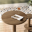 Neo 31 Inch Round Indoor - Outdoor Patio Wood Bar Table in Cocoa Brown