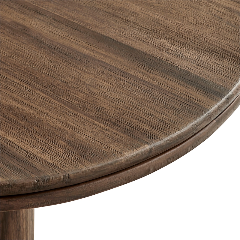 Neo 31 Inch Round Indoor - Outdoor Patio Wood Bar Table in Cocoa Brown