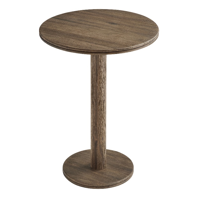 Neo 31 Inch Round Indoor - Outdoor Patio Wood Bar Table in Cocoa Brown