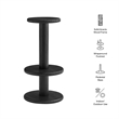 Neo 15 Inch Round Indoor - Outdoor Patio Wood Bar Stools in Black