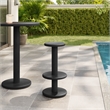 Neo 15 Inch Round Indoor - Outdoor Patio Wood Bar Stools in Black